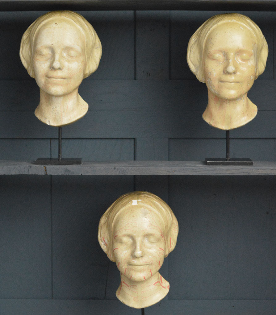 A set of three French life size busts, 19th Century of the Girl of the Siene