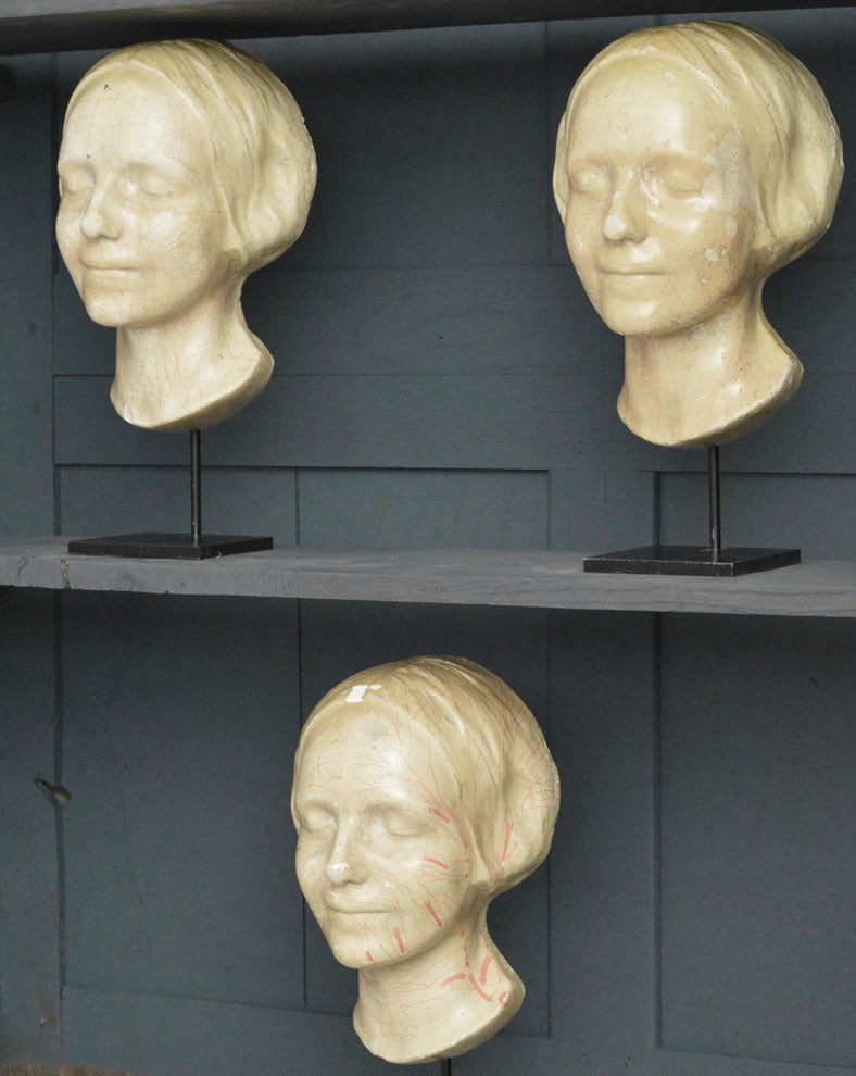 A set of three French life size busts, 19th Century of the Girl of the Siene