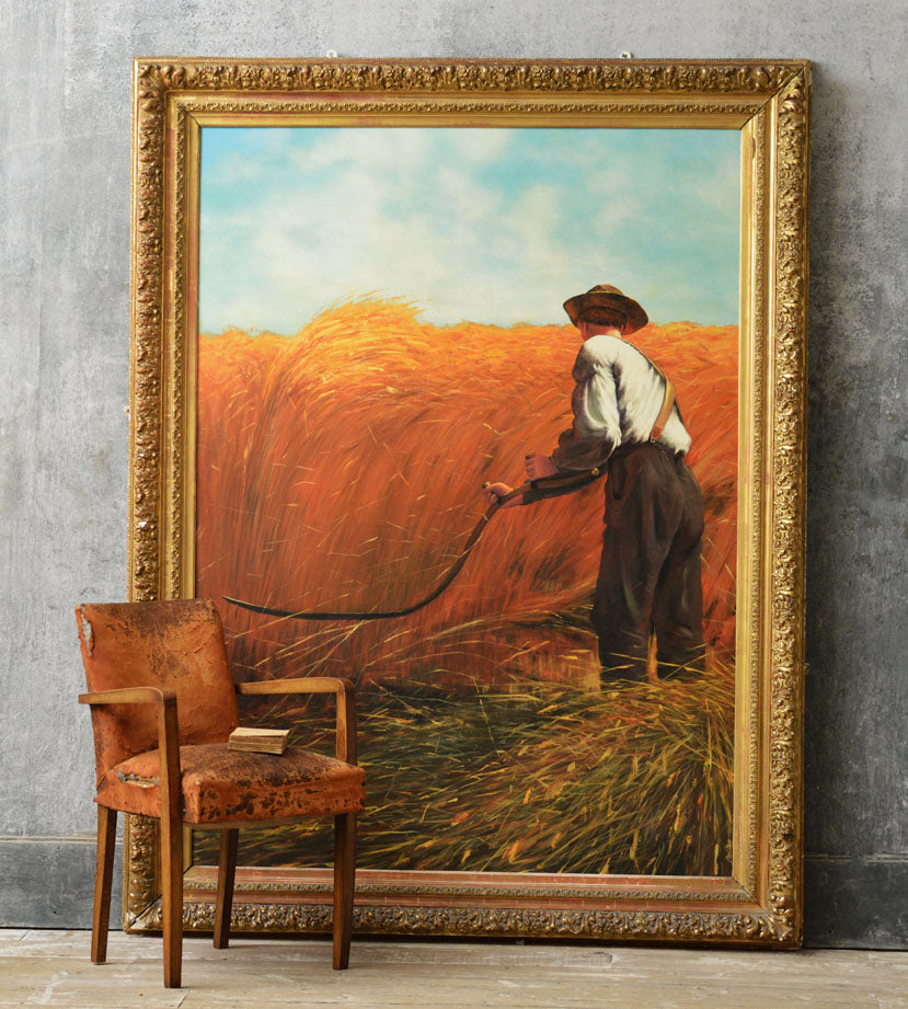 Large oil on canvas in gilt frame.