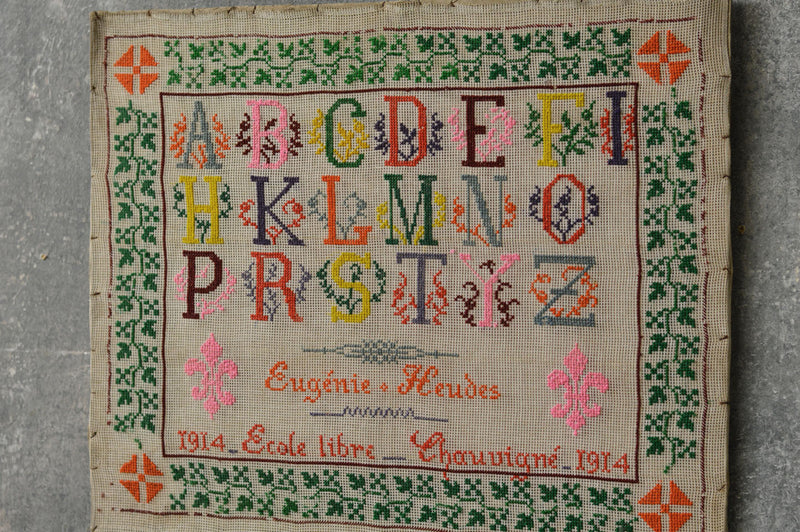 French sampler dated 1914