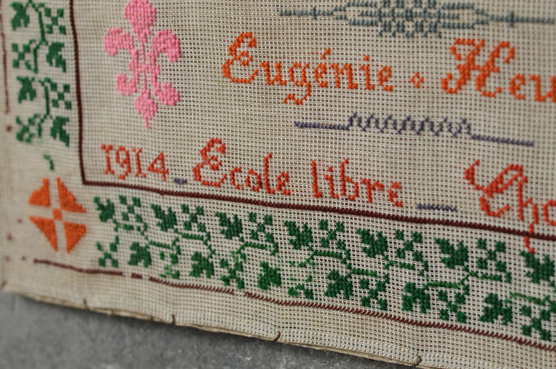 French sampler dated 1914