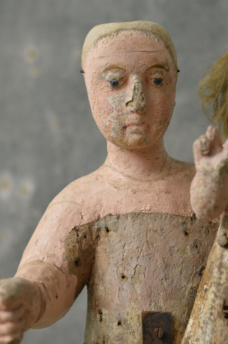 Swedish primitive carved Madonna and child