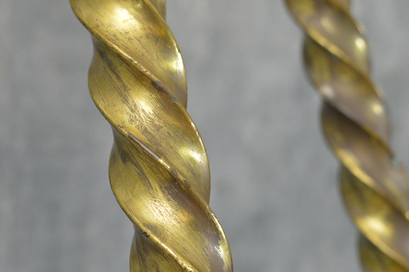 Pair of 19th Century carousel brass poles.