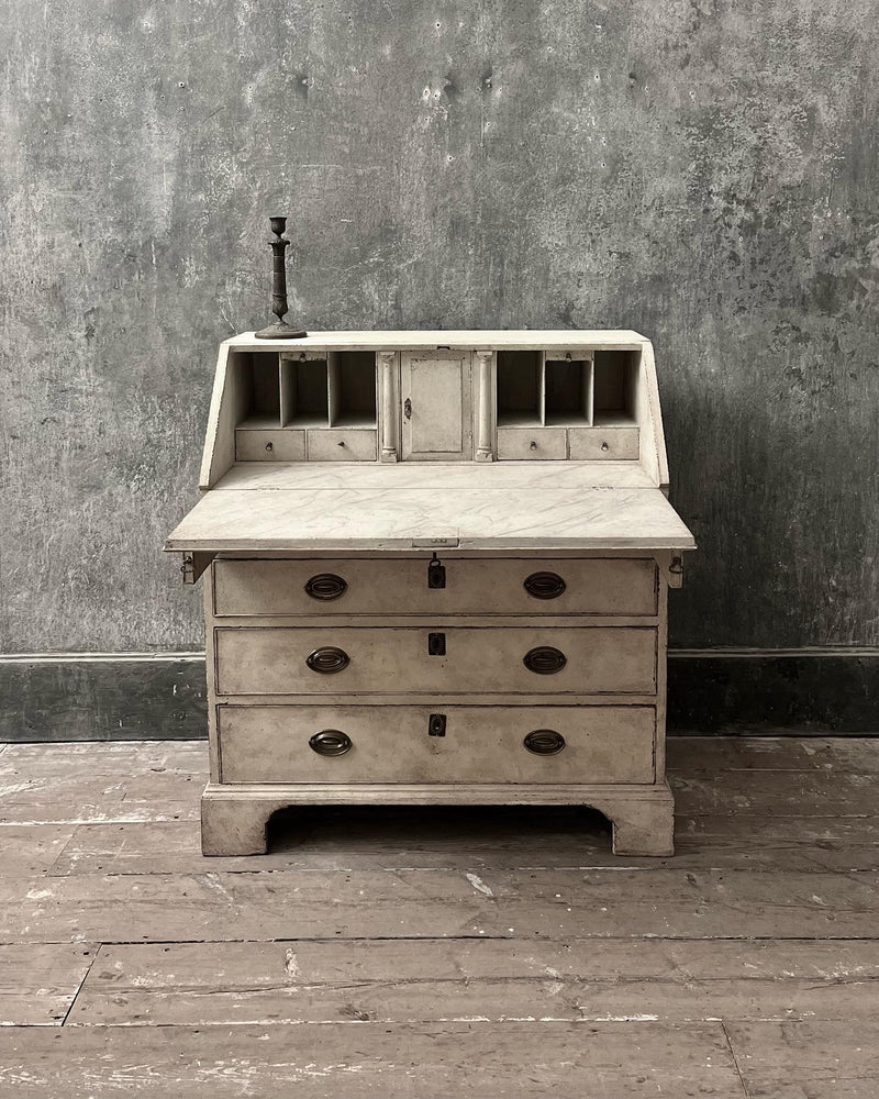 19th century painted drop front bureau