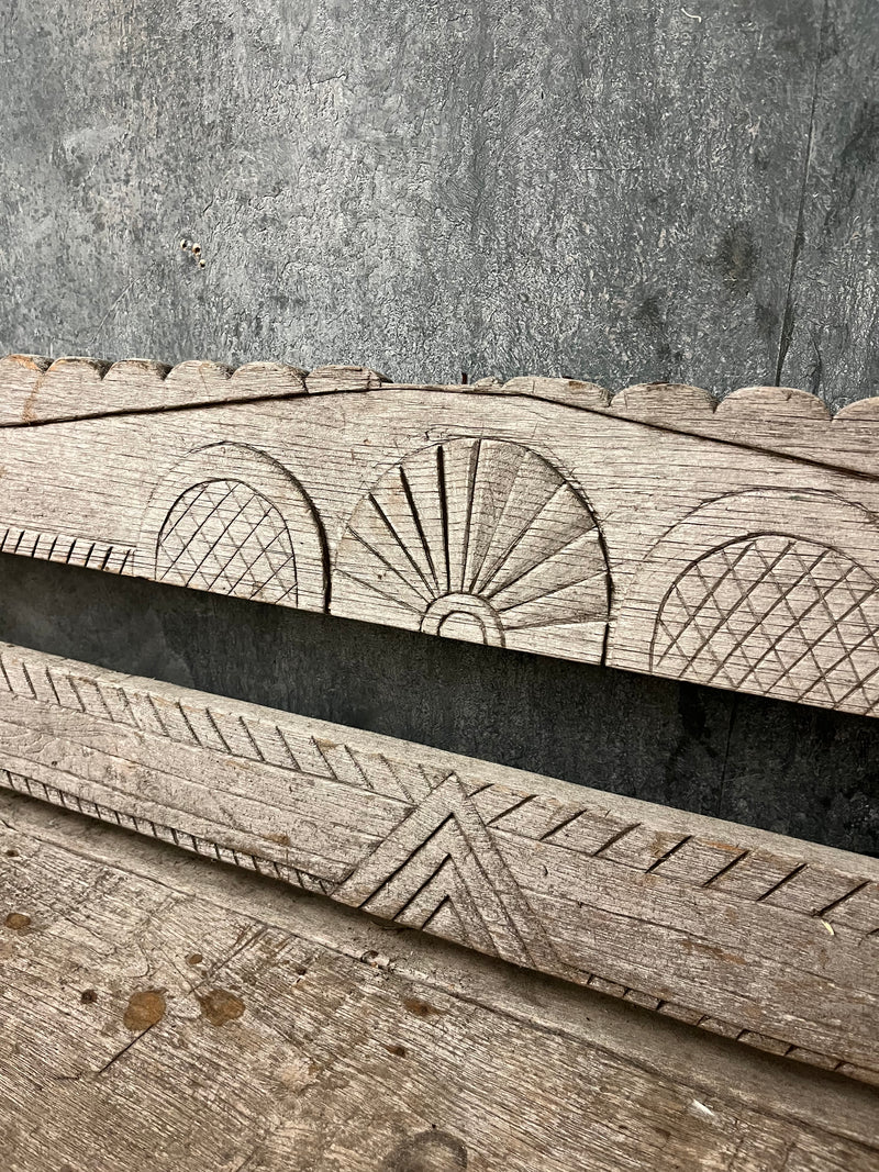 Carved Teak garden bench