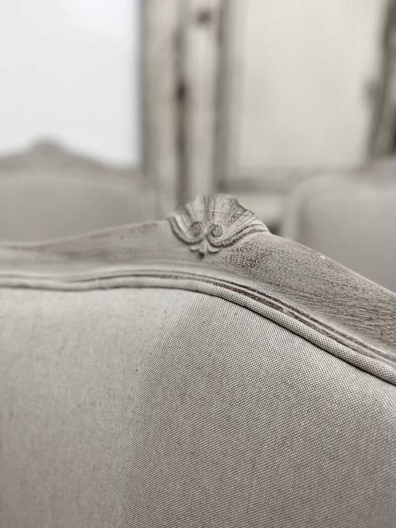 Set of six reupholstered Belle Époque dining chairs