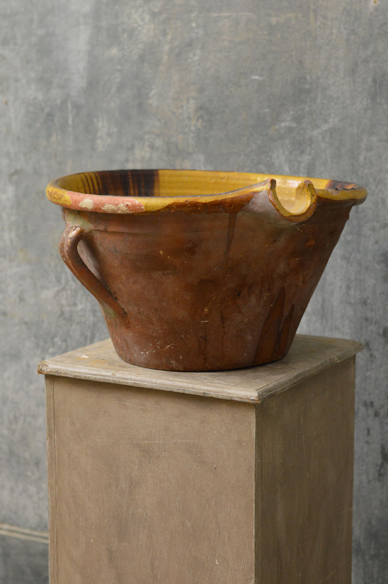 Large 19th Century earthenware bowl from South of France