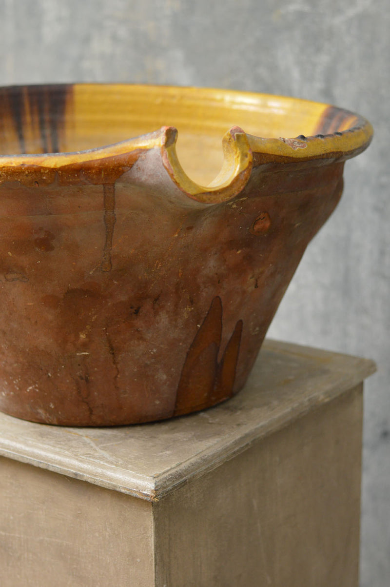 Large 19th Century earthenware bowl from South of France