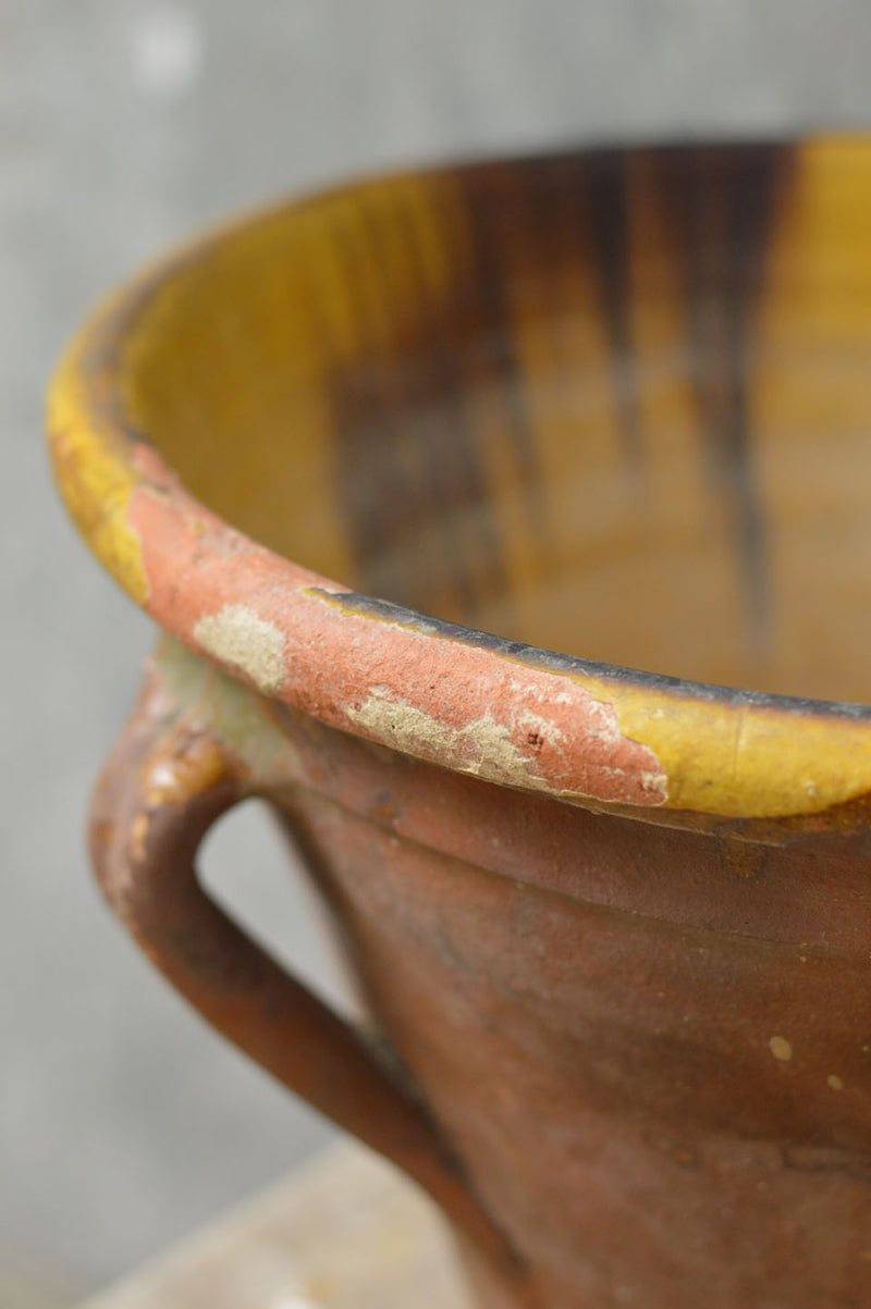 Large 19th Century earthenware bowl from South of France