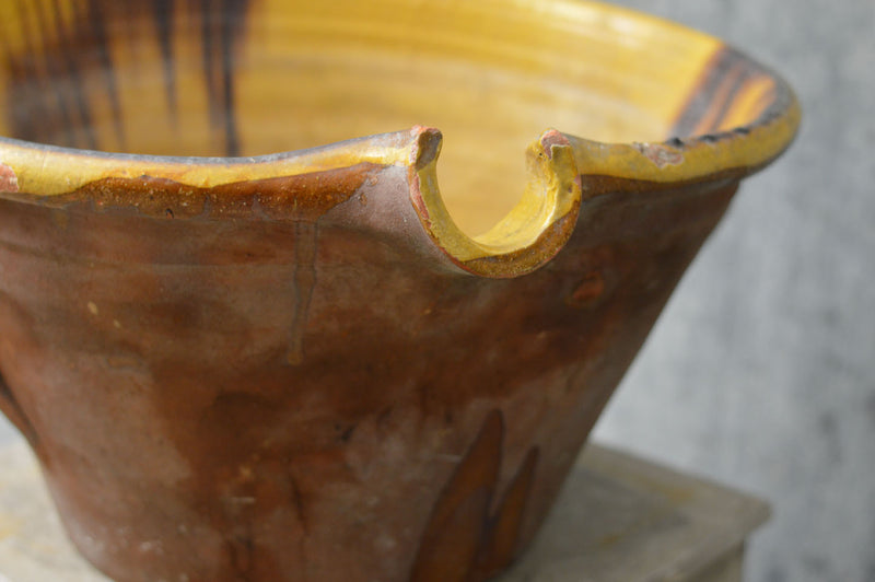 Large 19th Century earthenware bowl from South of France