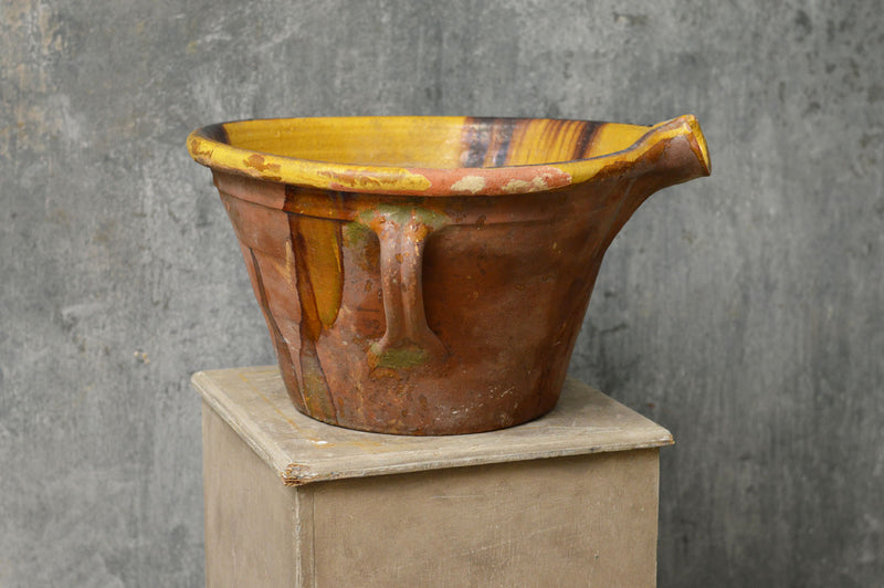 Large 19th Century earthenware bowl from South of France