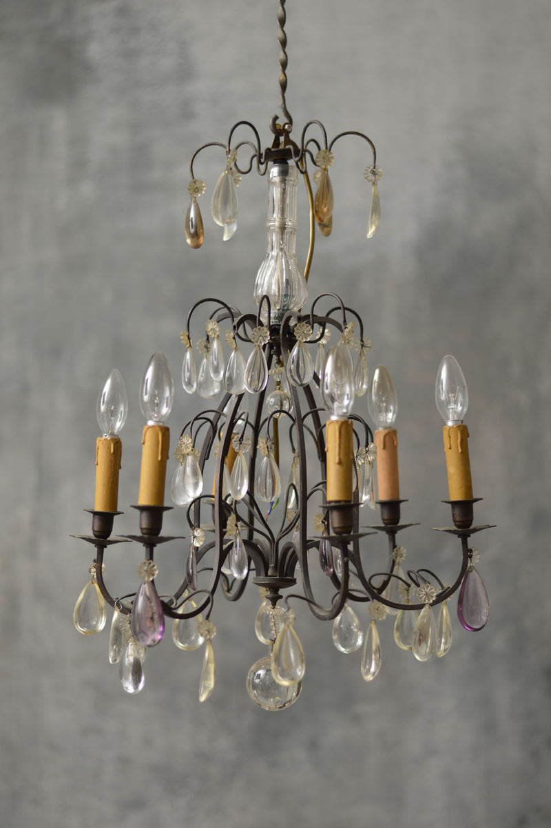 FRENCH 19TH CENTURY IRON CHANDELIER