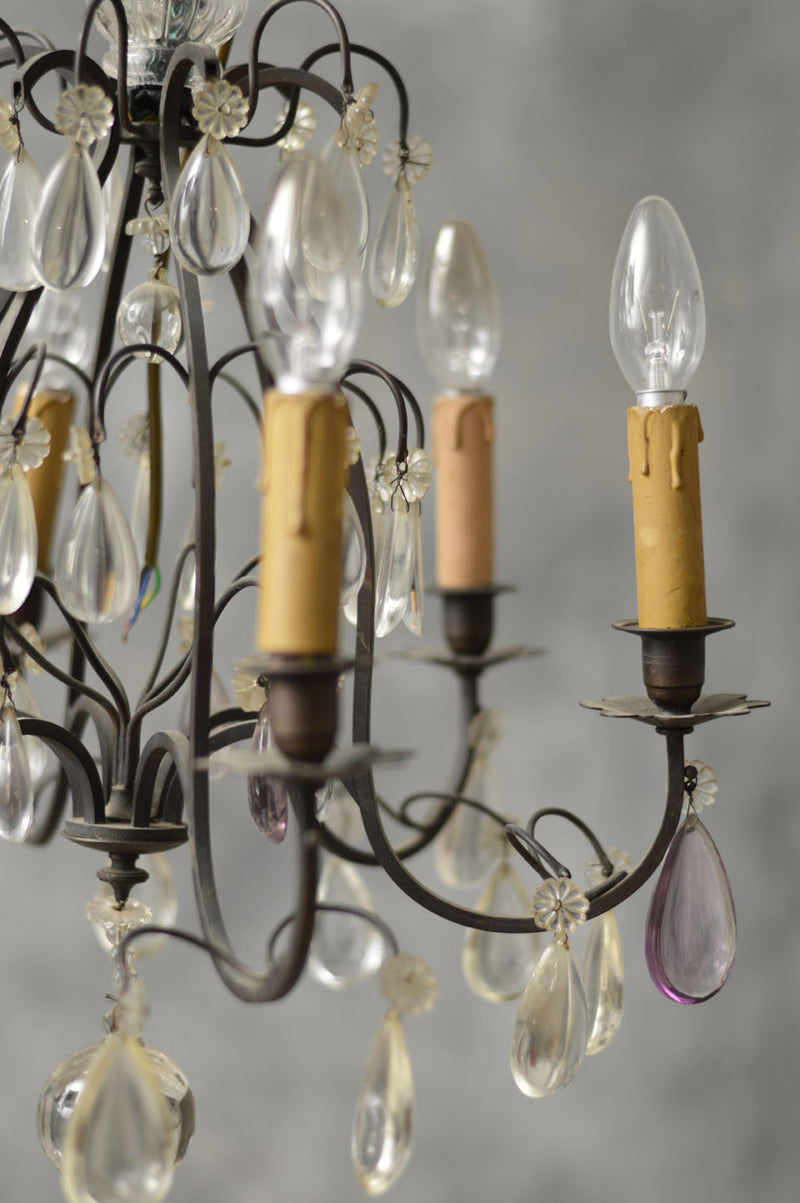 FRENCH 19TH CENTURY IRON CHANDELIER