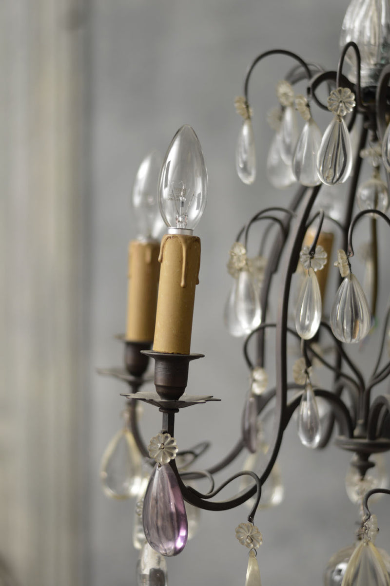 FRENCH 19TH CENTURY IRON CHANDELIER