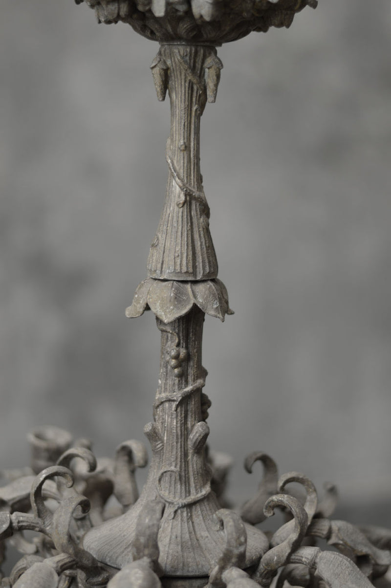 FRENCH 19TH CENTURY SPELTER CANDLE CHANDELIER