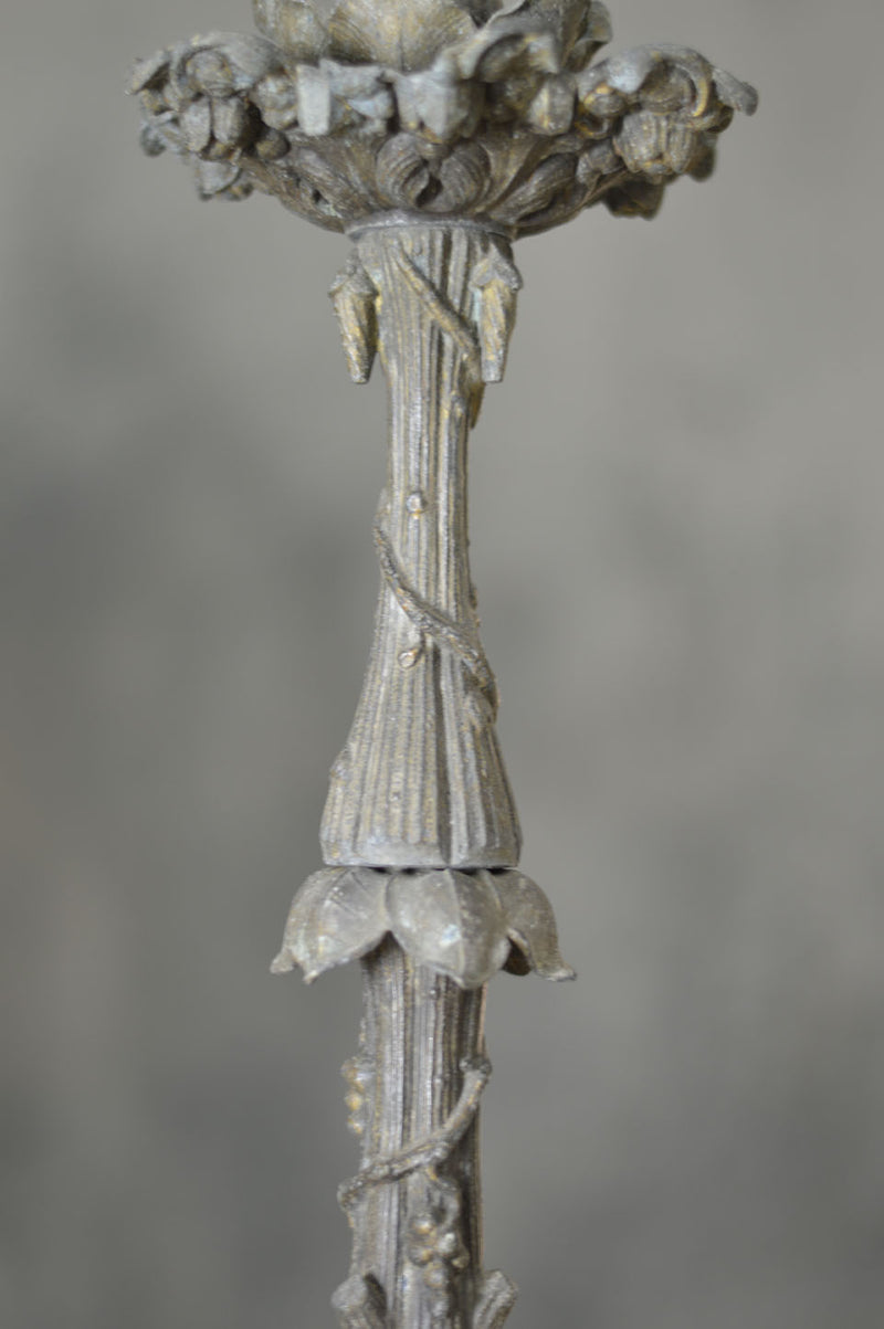 FRENCH 19TH CENTURY SPELTER CANDLE CHANDELIER