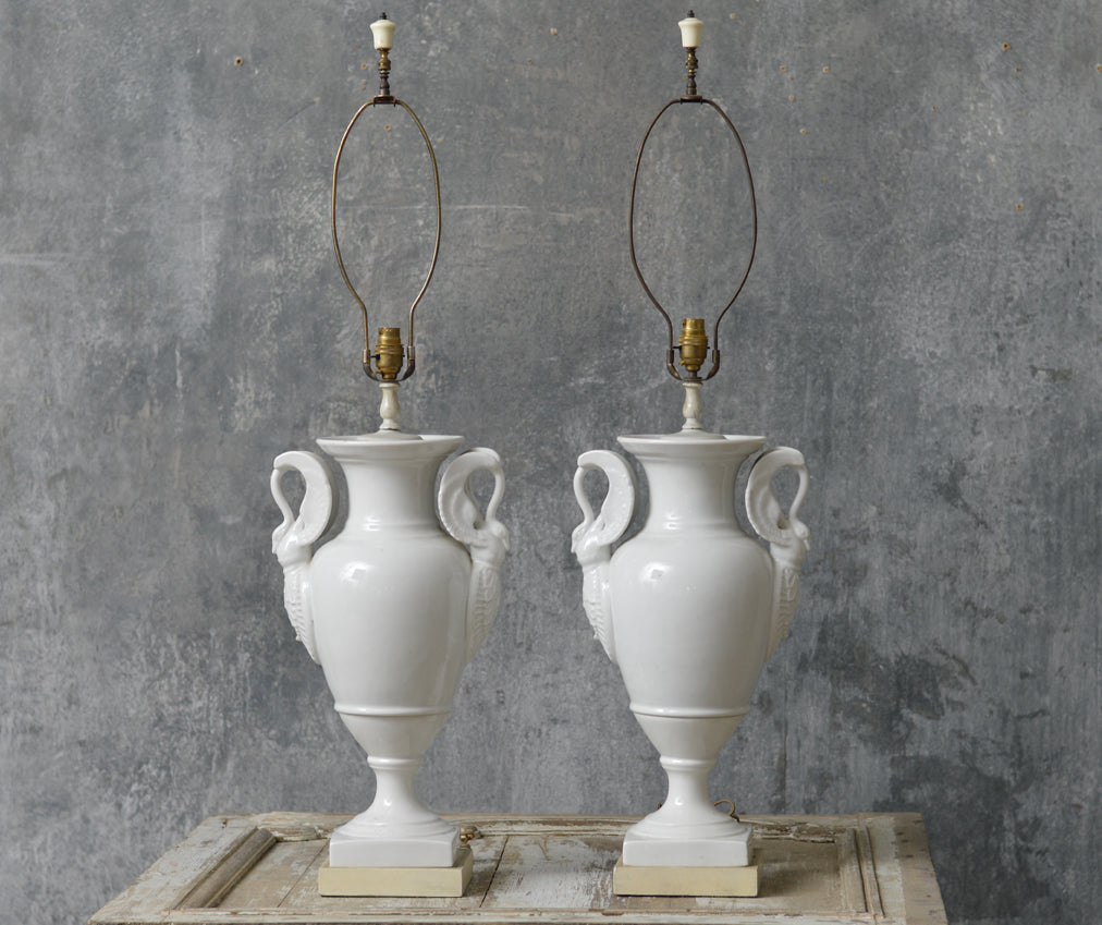 Pair of French table lamps from Limoges