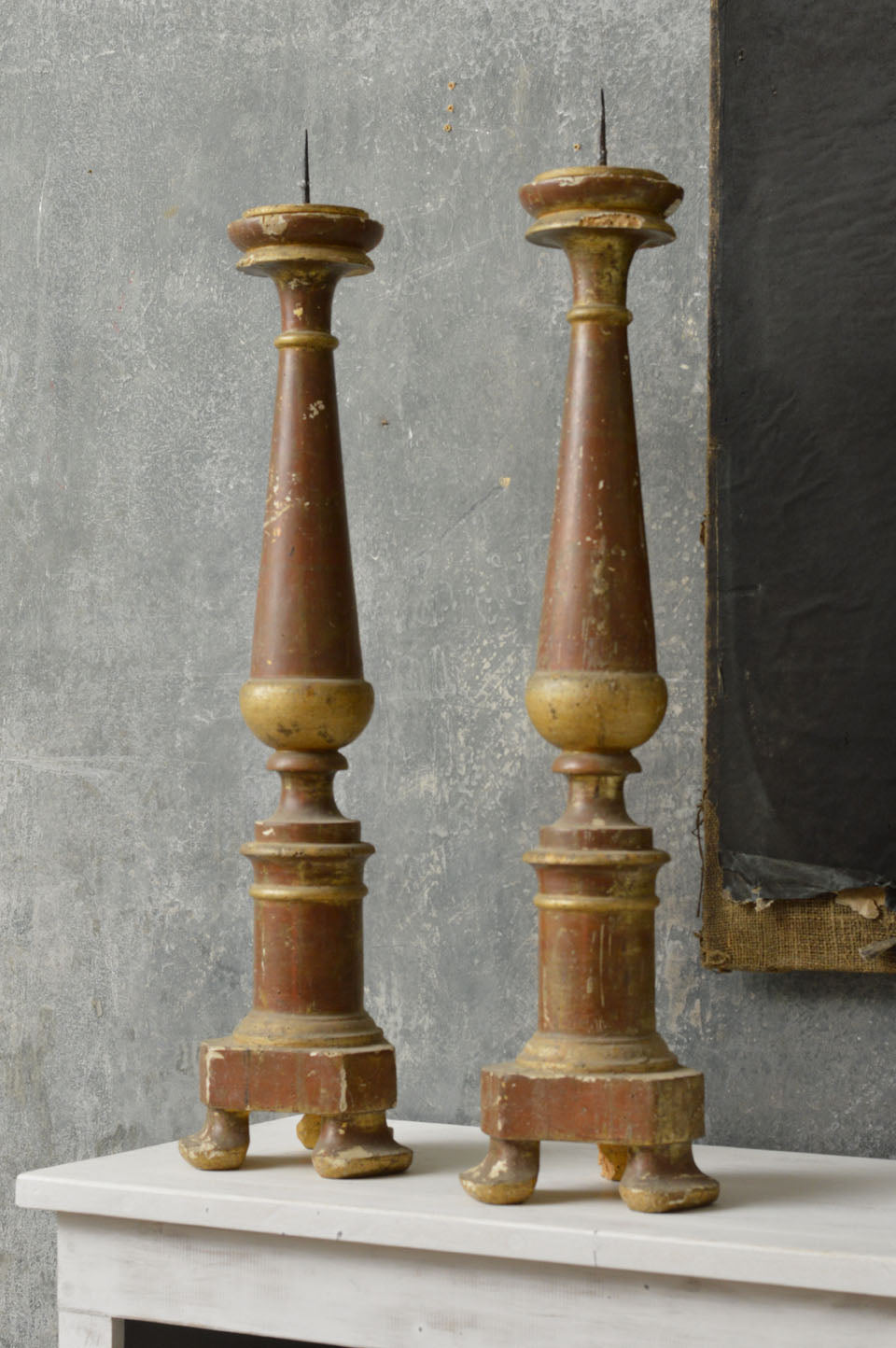 Pair of French 18th Century Altar candle prickets