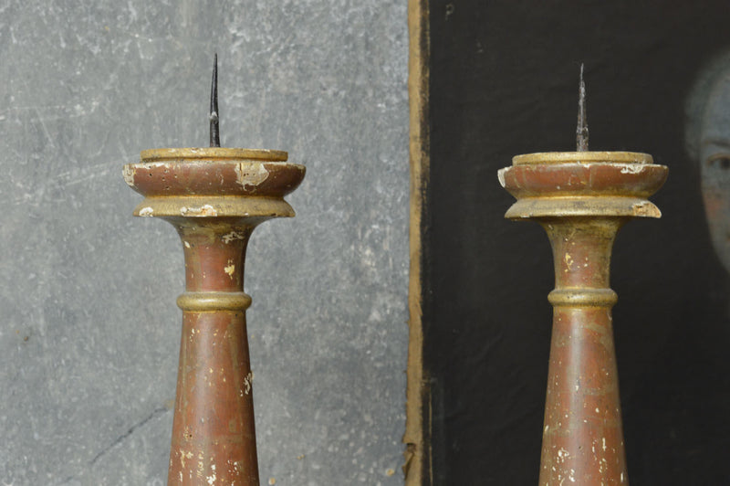 Pair of French 18th Century Altar candle prickets