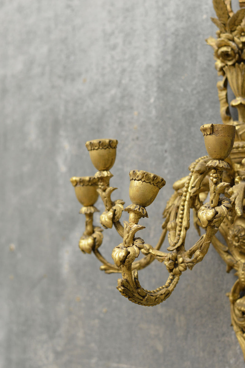A pair of English  19th Century gilded sconces
