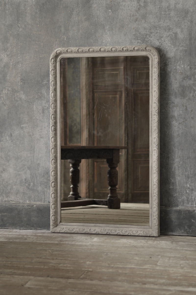 FRENCH 19TH CENTURY CARVED OAK MIRROR