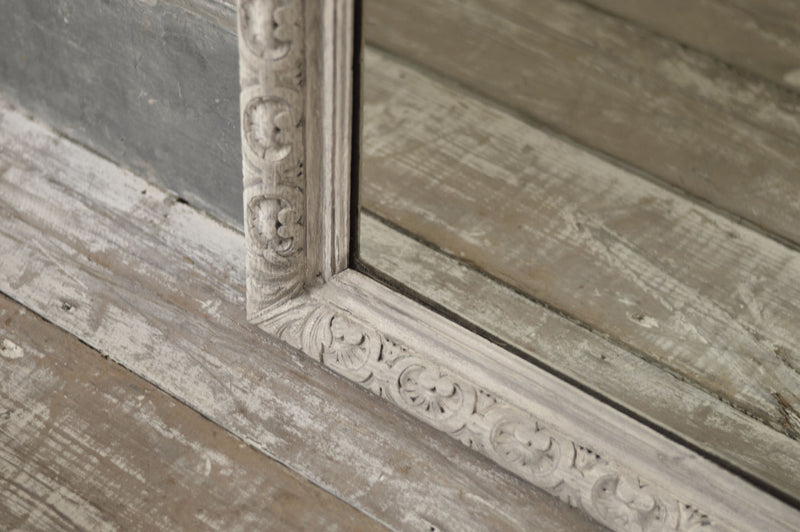 FRENCH 19TH CENTURY CARVED OAK MIRROR