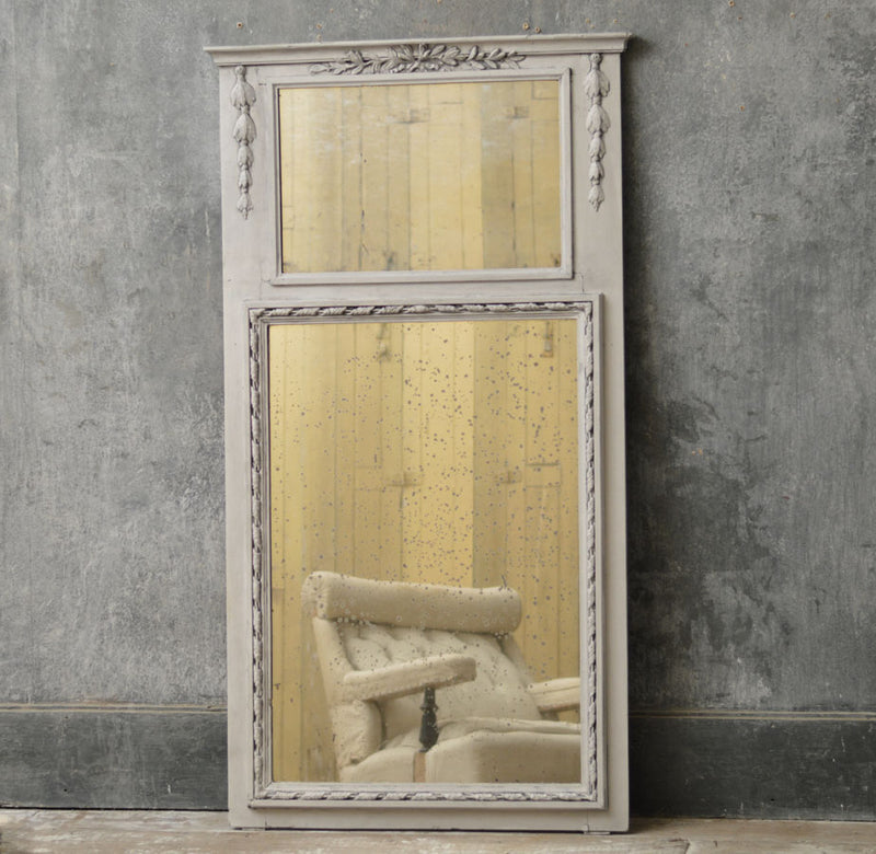 French 19th Century painted trumeau mirror