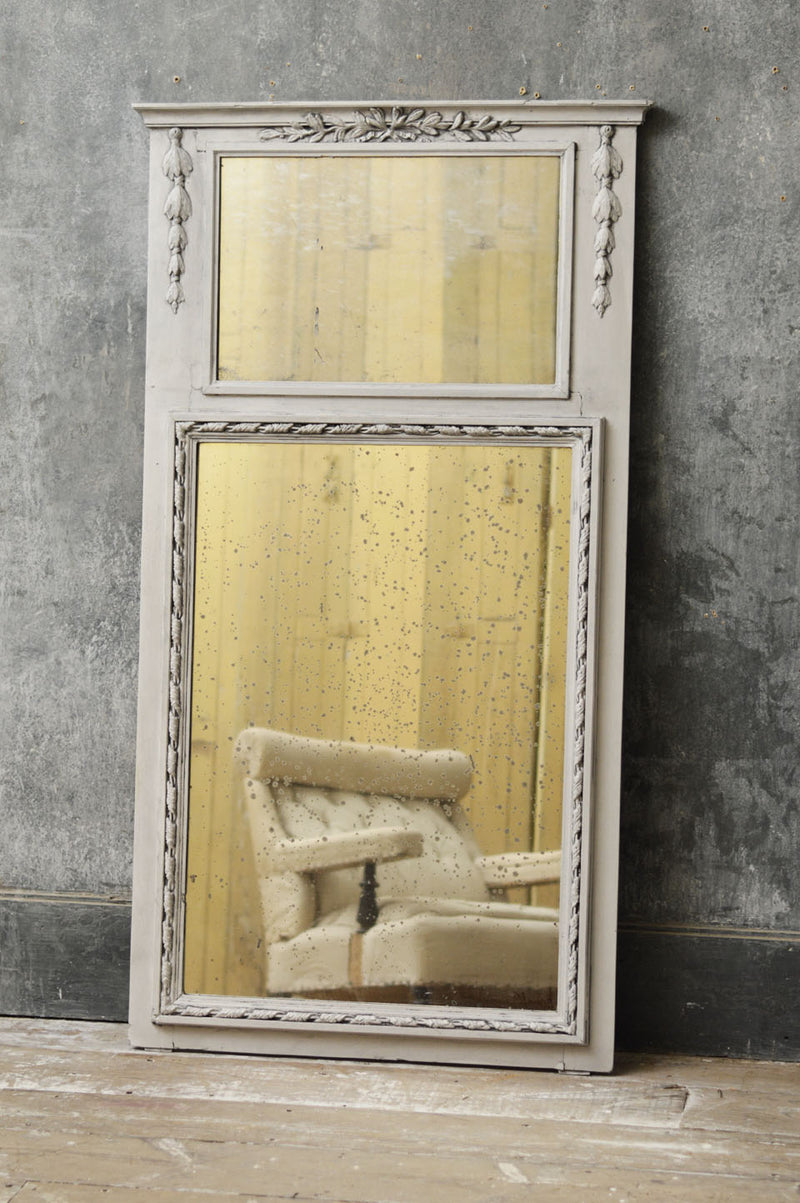 French 19th Century painted trumeau mirror