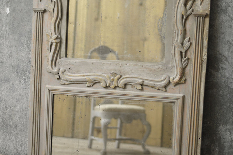 French 19th Century carved wood overmantel mirror