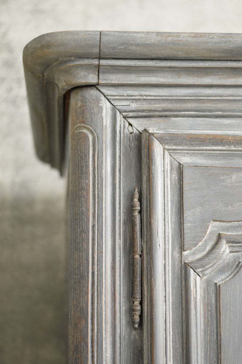 FRENCH 18TH CENTURY PAINTED CHERRY WOOD ARMOIRE
