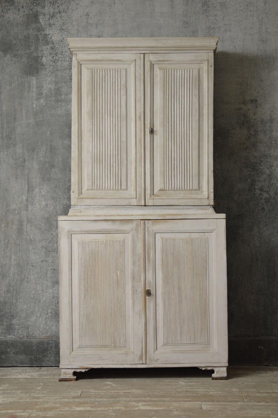 SWEDISH 19TH CENTURY TWO PIECE KITCHEN CUPBOARD