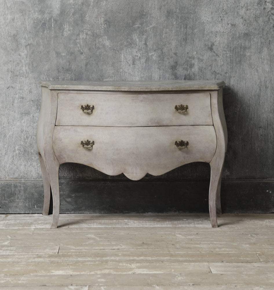 Dutch style painted bombe commode