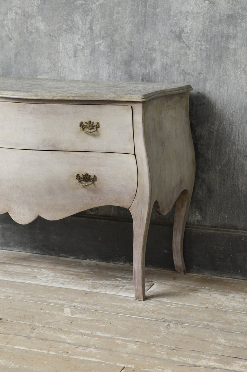 Dutch style painted bombe commode