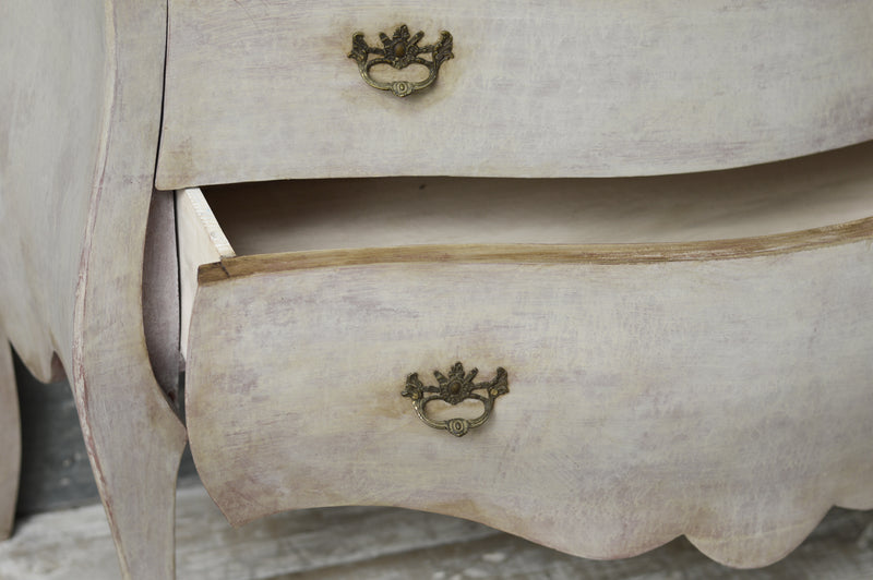 Dutch style painted bombe commode