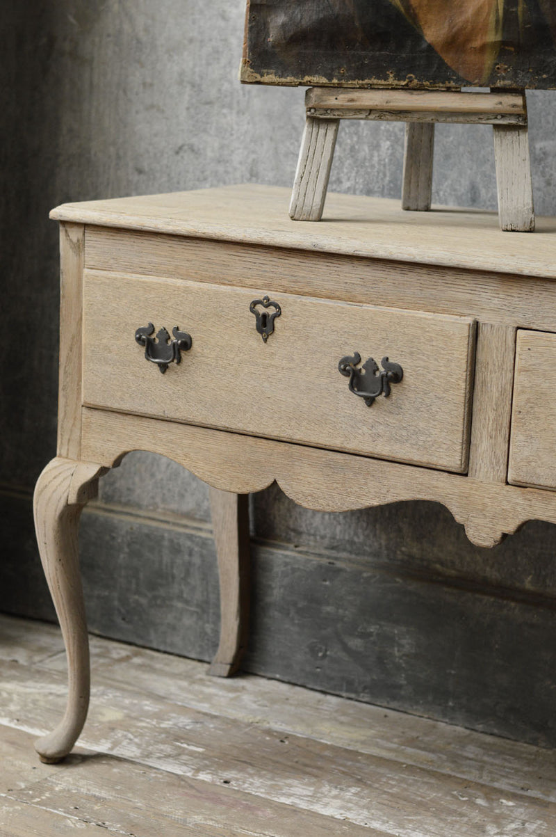 English 18th Century bleached oak dresser base.