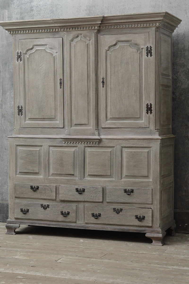 George II  painted oak livery cupboard