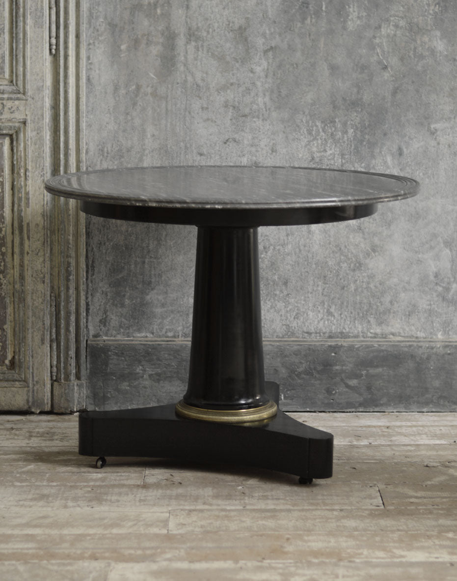 EBONISED EMPIRE GUERIDON TABLE