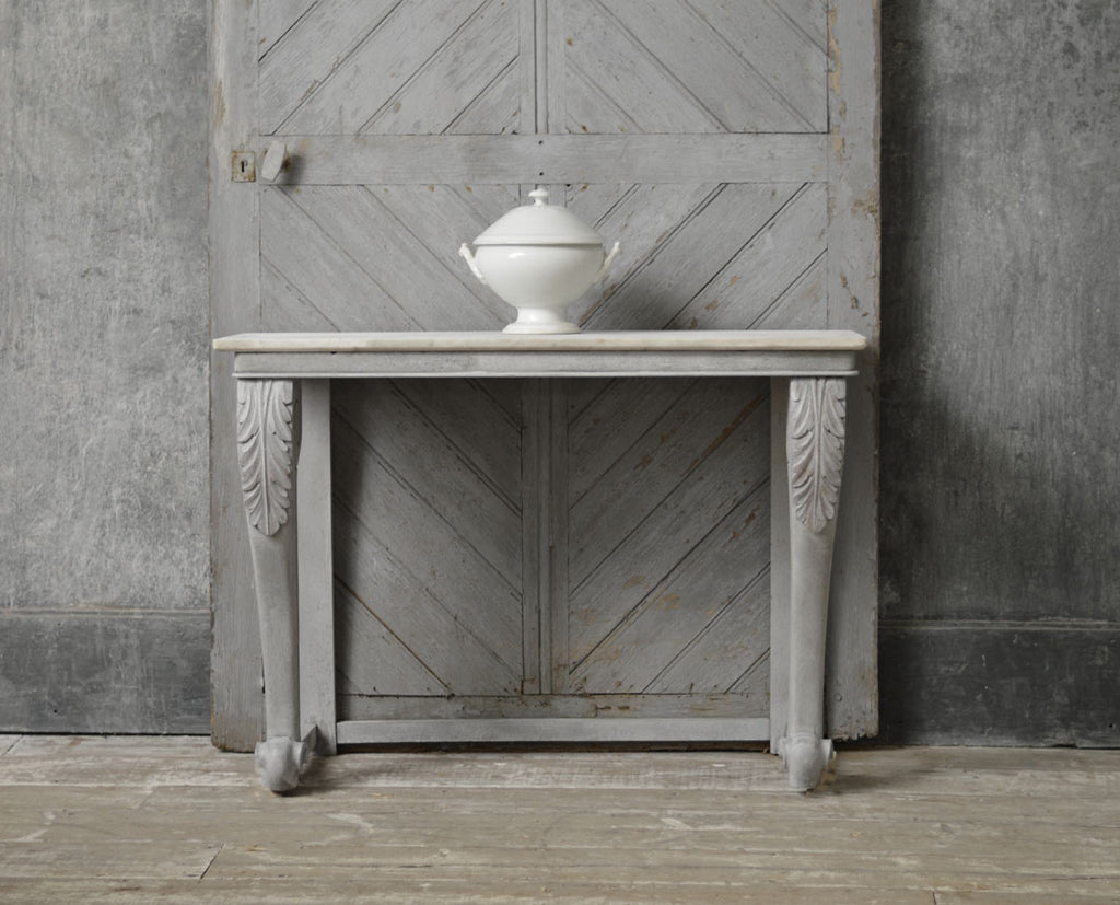 ENGLISH MARBLE TOP CONSOLE TABLE