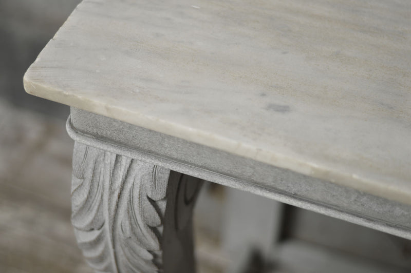 ENGLISH MARBLE TOP CONSOLE TABLE