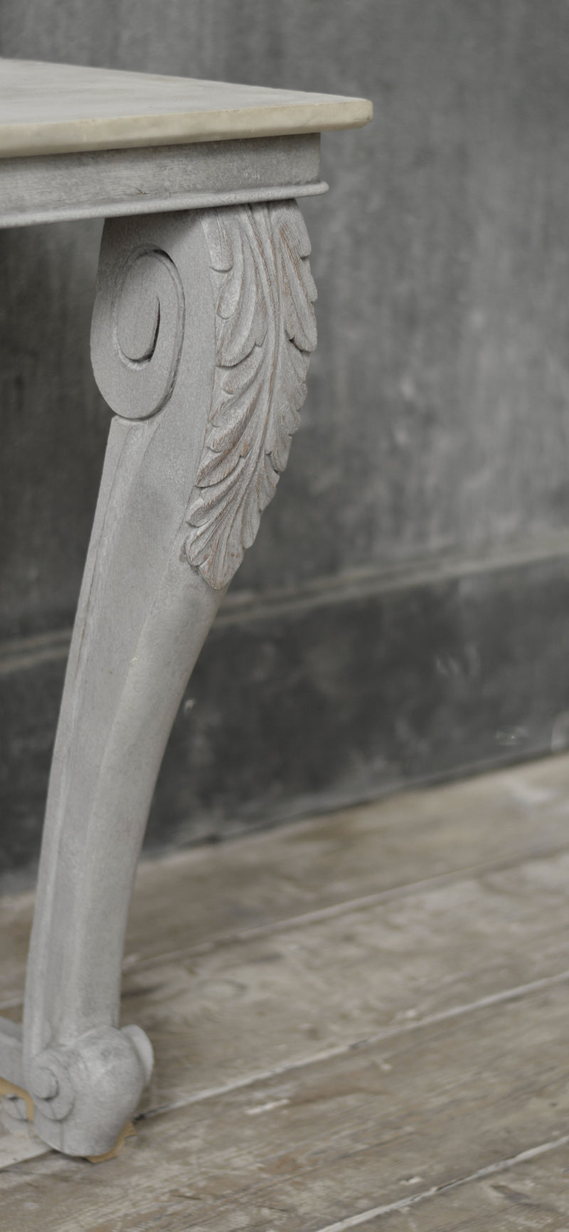 ENGLISH MARBLE TOP CONSOLE TABLE