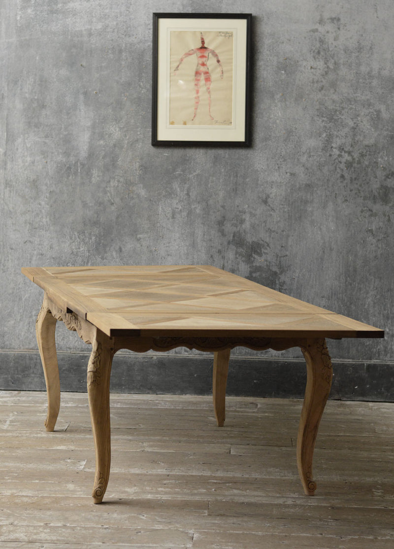 French 19th Century bleached oak dinning table